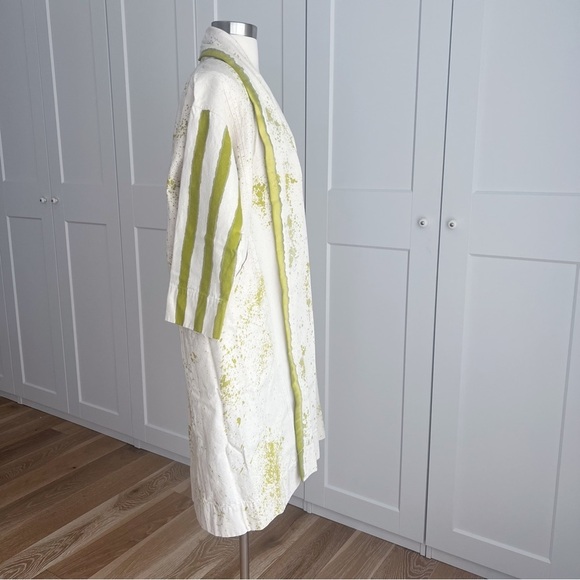 ELIZABETH SUZANN CLYDE JACKET TRENCH HANDPAINTED UPCYCLED COTTON CANVAS XXS/XS - Picture 6 of 14